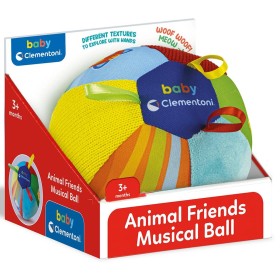 Baby Clementoni Animal Friends Music Ball από Ύφασμα για 3+ Μηνών 1000-17464