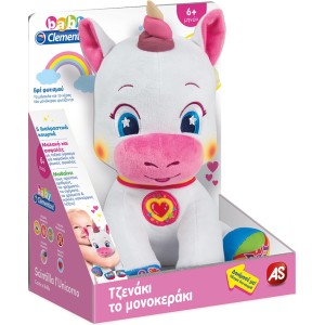 Baby Clementoni Βρεφικό Παιχνίδι Τζενάκι το Μονοκεράκι από Ύφασμα με Μουσική για 6+ Μηνών 1000-63633