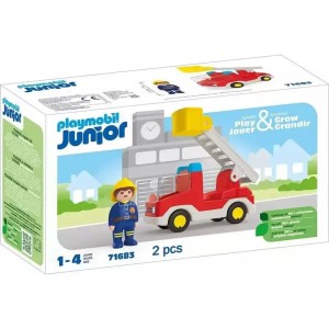 Playmobil Junior Πυροσβέστης Με Κλιμακοφόρο Όχημα για 1-4 ετών - 71683
