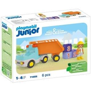 Playmobil Junior Ανατρεπόμενο Φορτηγό με Εργάτη για 1-4 ετών - 71685