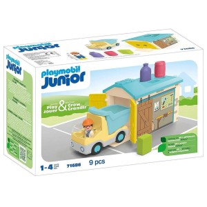 Playmobil Junior Ανατρεπόμενο Φορτηγό με Εργάτη για 1-4 ετών - 71686