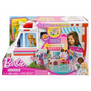 Barbie Κινητό Ιατρείο-Ασθενοφόρο Όχημα για Κούκλες για 3+ Ετών - HKT79