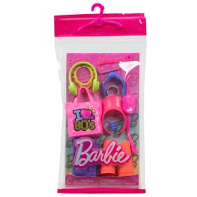 Barbie Ρούχα για Κούκλες Σετ Αξεσουάρ Μόδας Με Ροζ Τσάντα - HWV74