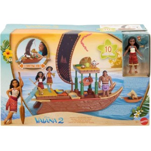 Disney Vaiana 2 Κανό Βαϊάνα Μίνι Κούκλα Βαϊάνα Σετ Παιχνιδιού και Σχεδία - JBT78
